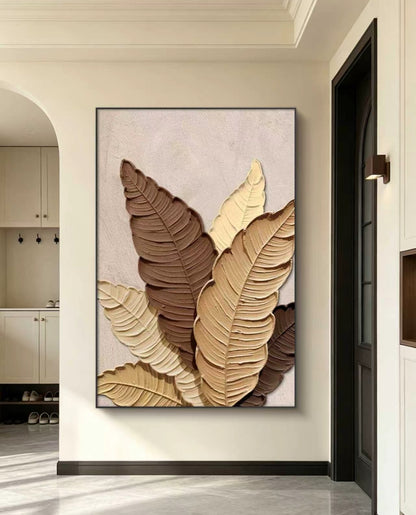 Earthy Leaves Oil Painting