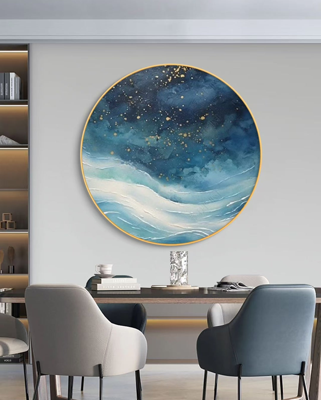Onlookers Art | Oil Painting | Bluefire Grace Round Oil Painting