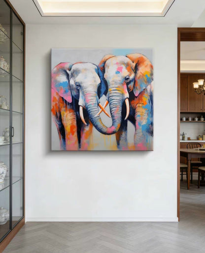Viva Elephants Oil Painting