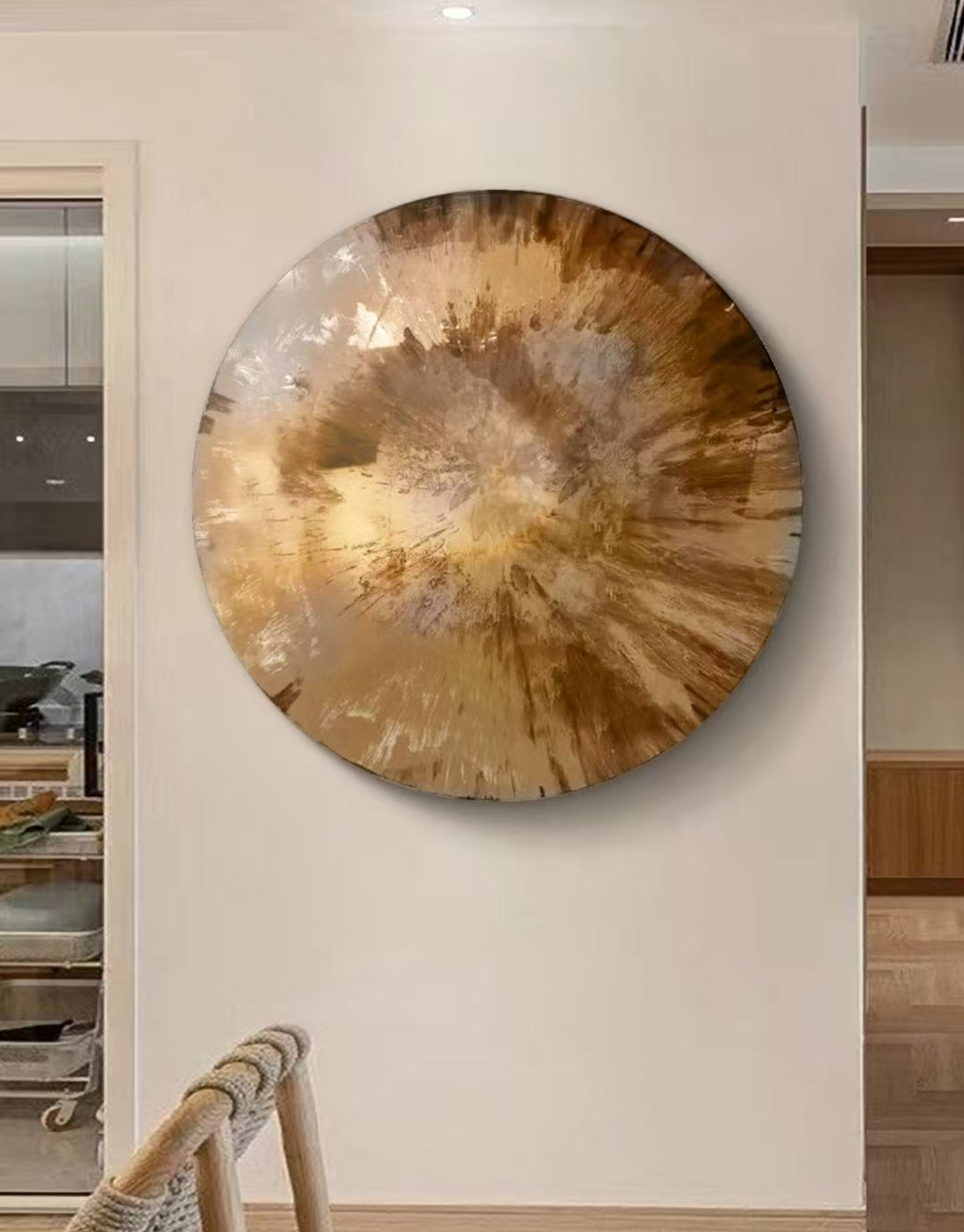 Ethereal Orbits Round Oil Painting