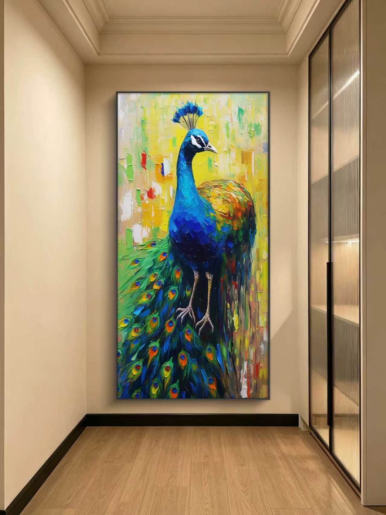 Peacock Vibe Oil Painting