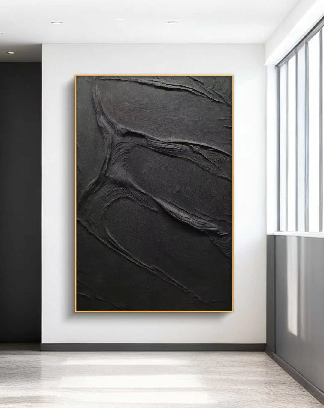 Black Tide Abstract Oil Painting