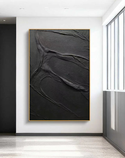 Black Tide Abstract Oil Painting