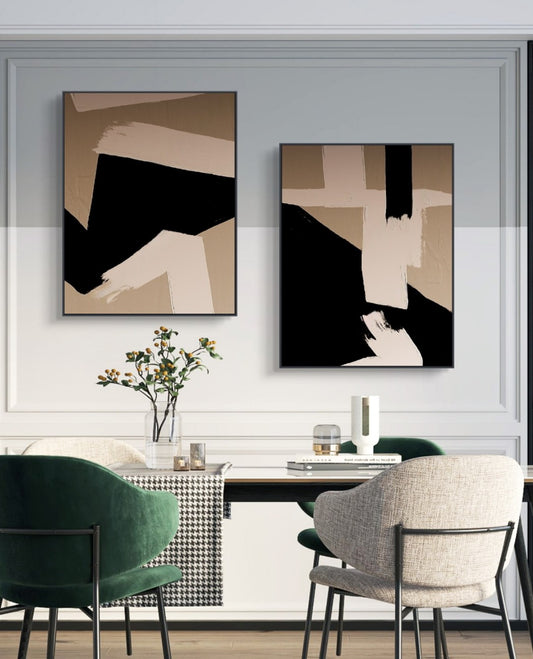 Cocoa Nightfall Abstract Oil Painting