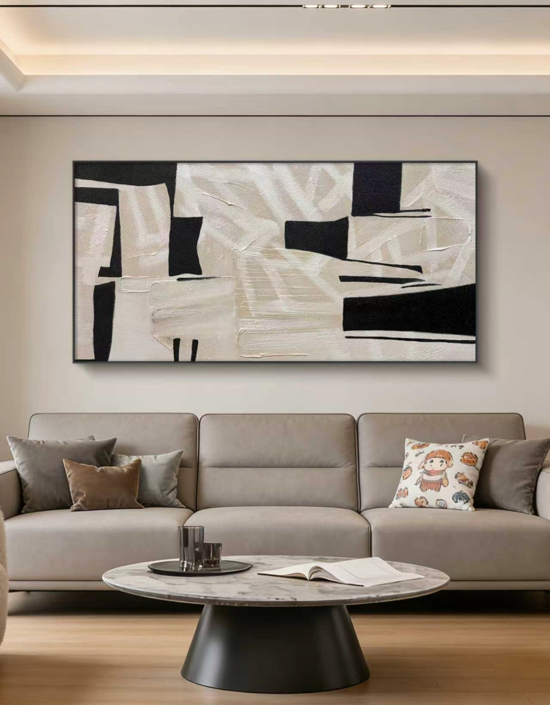 Neutral Harmony Abstract Oil Painting