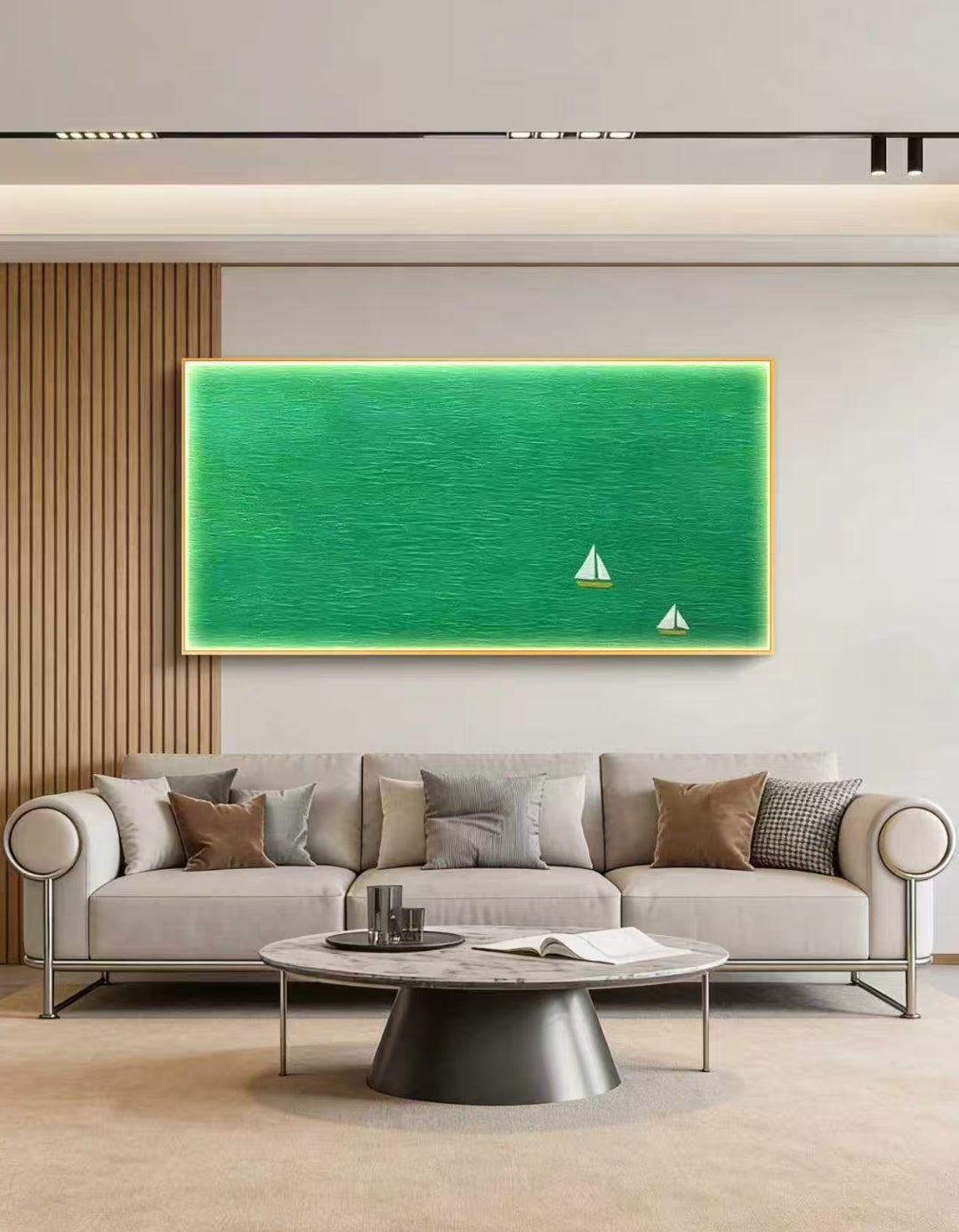 Green Horizon Oil Painting