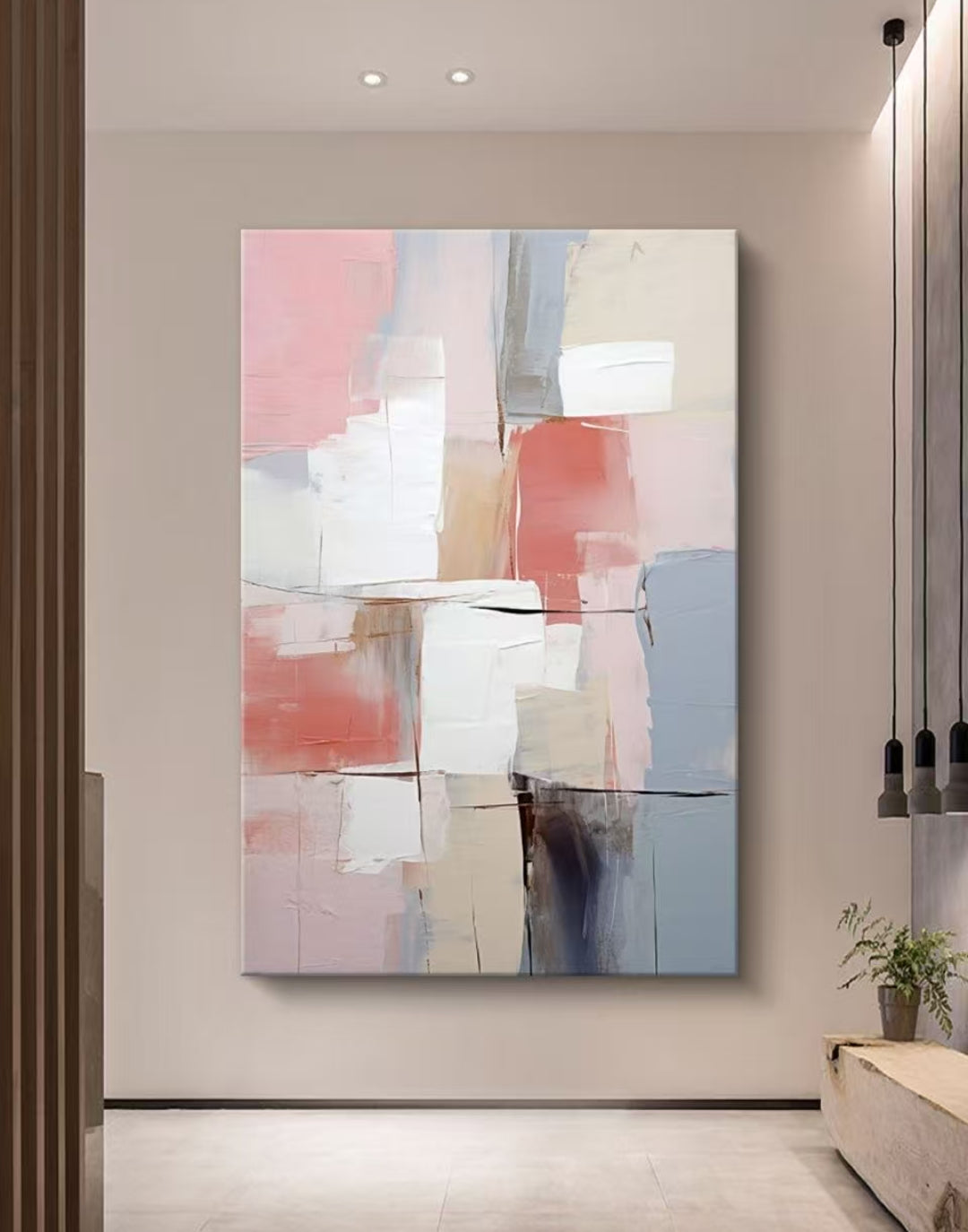 Onlookers Art | SWEET VALLEY ABSTRACT OIL PAINTING 70 X 100CM GOLD