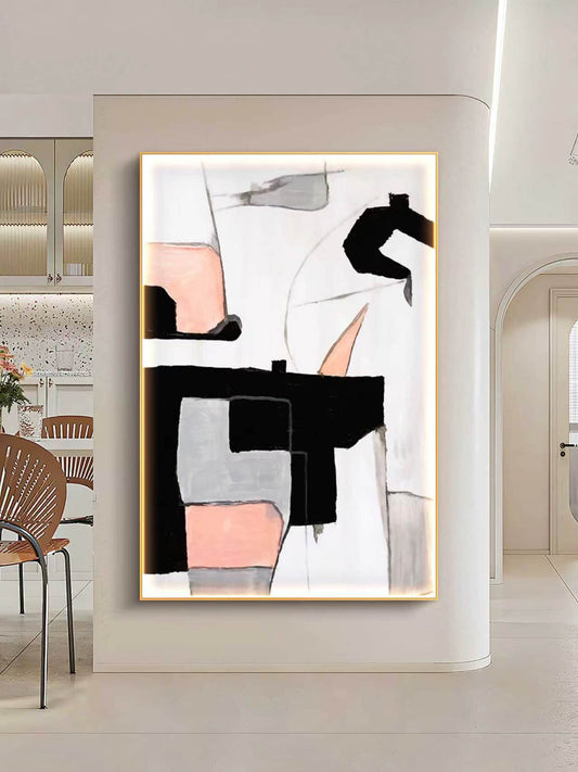 Pretty Pink Abstract Oil Painting