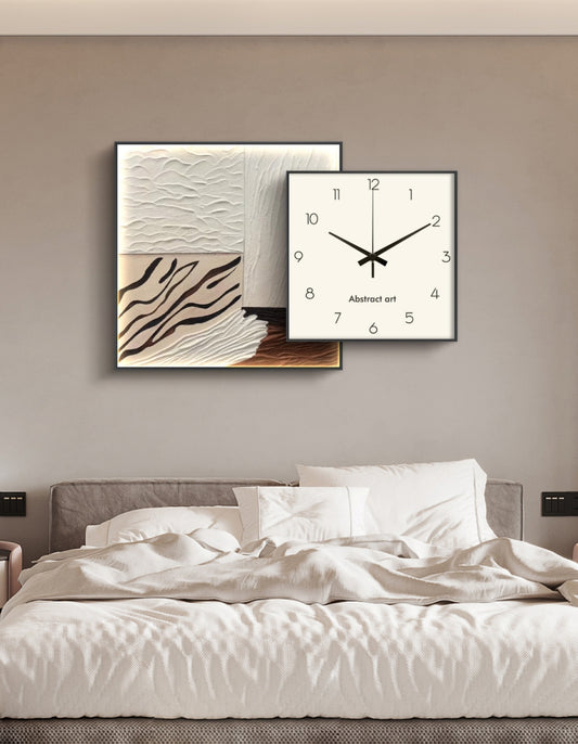 Uplifted Abstract Oil Painting + Clock