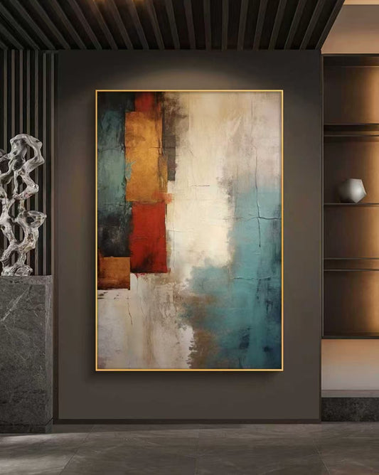 Architectonic Glow Abstract Oil Painting