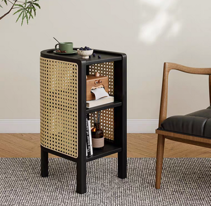 Curved Rattan Side Table