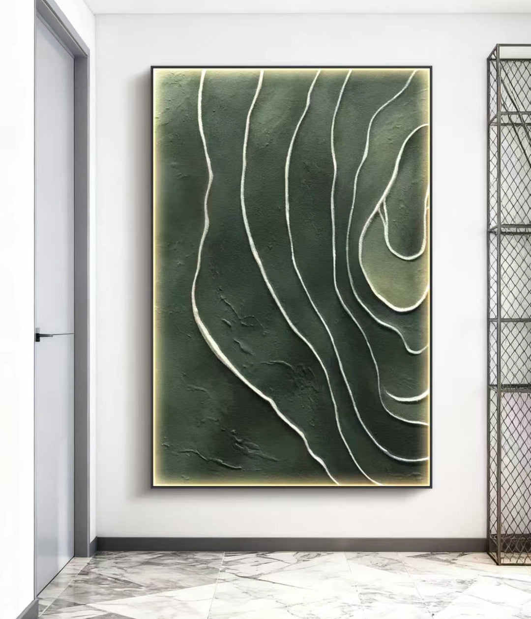 Green Echoes Abstract Oil Painting