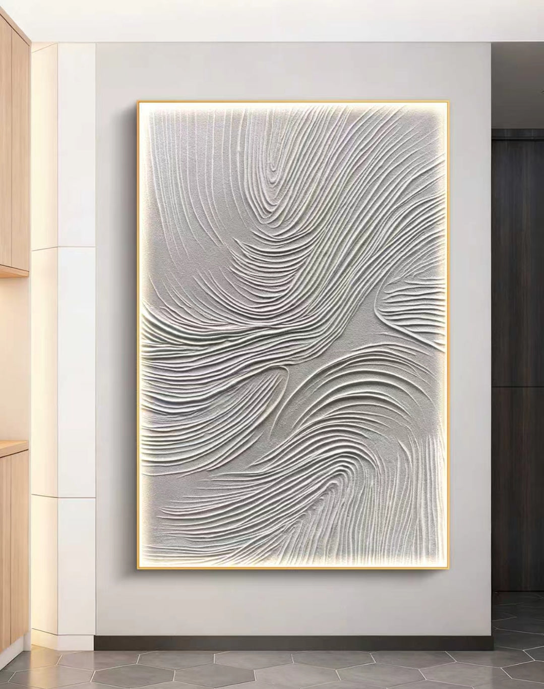 White Zen Abstract Oil Painting