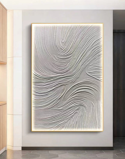 White Zen Abstract Oil Painting