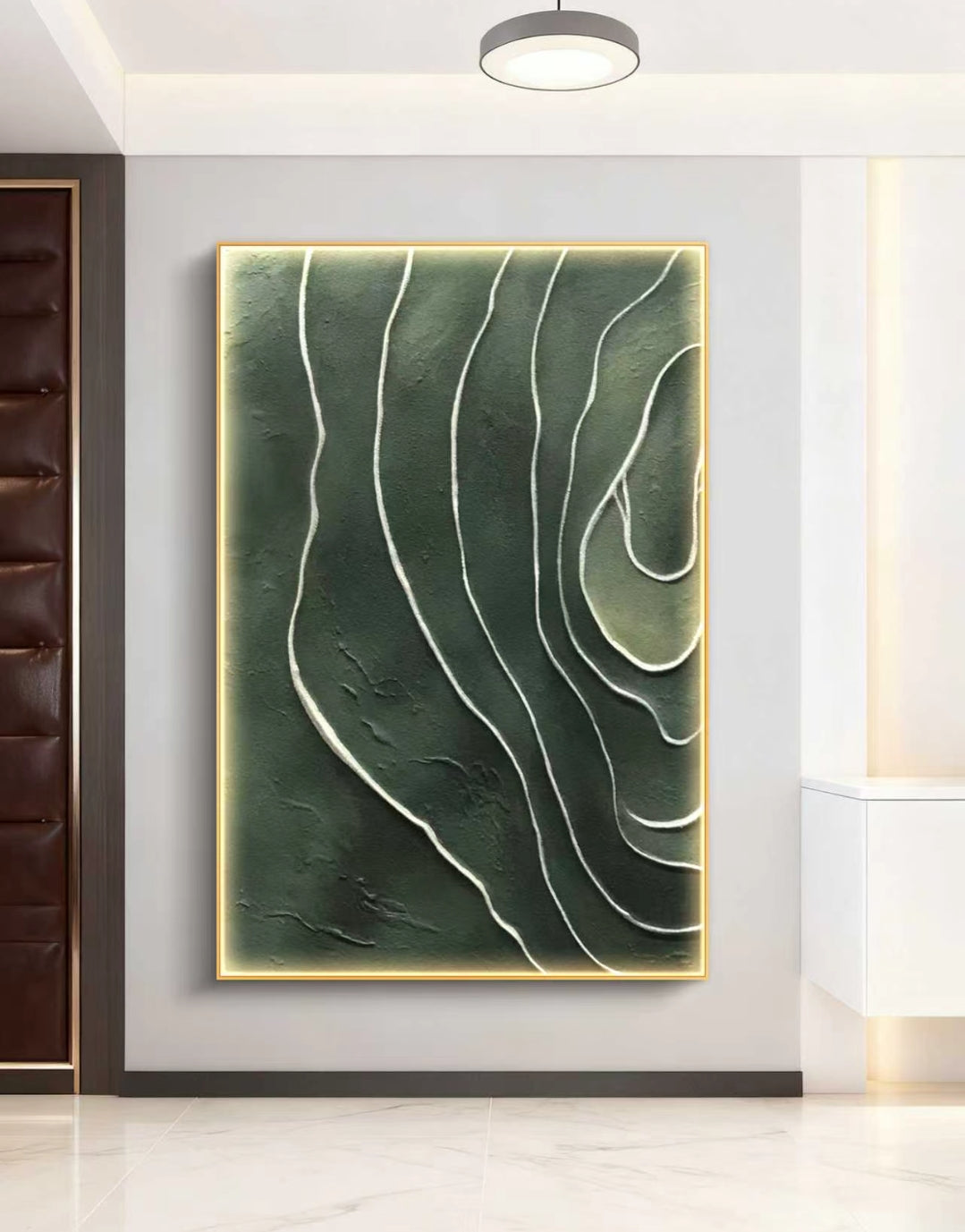 Green Echoes Abstract Oil Painting