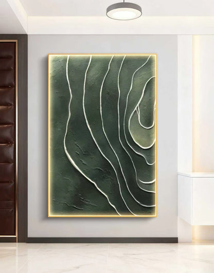 Green Echoes Abstract Oil Painting