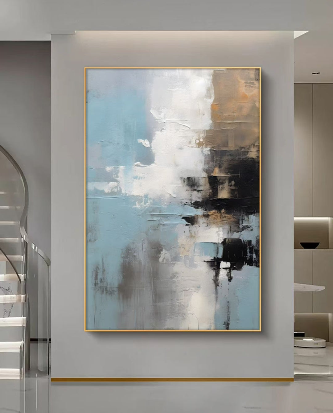 Onlookers Art | NAVI ABSTRACT OIL PAINTING 60 X 80CM GOLD
