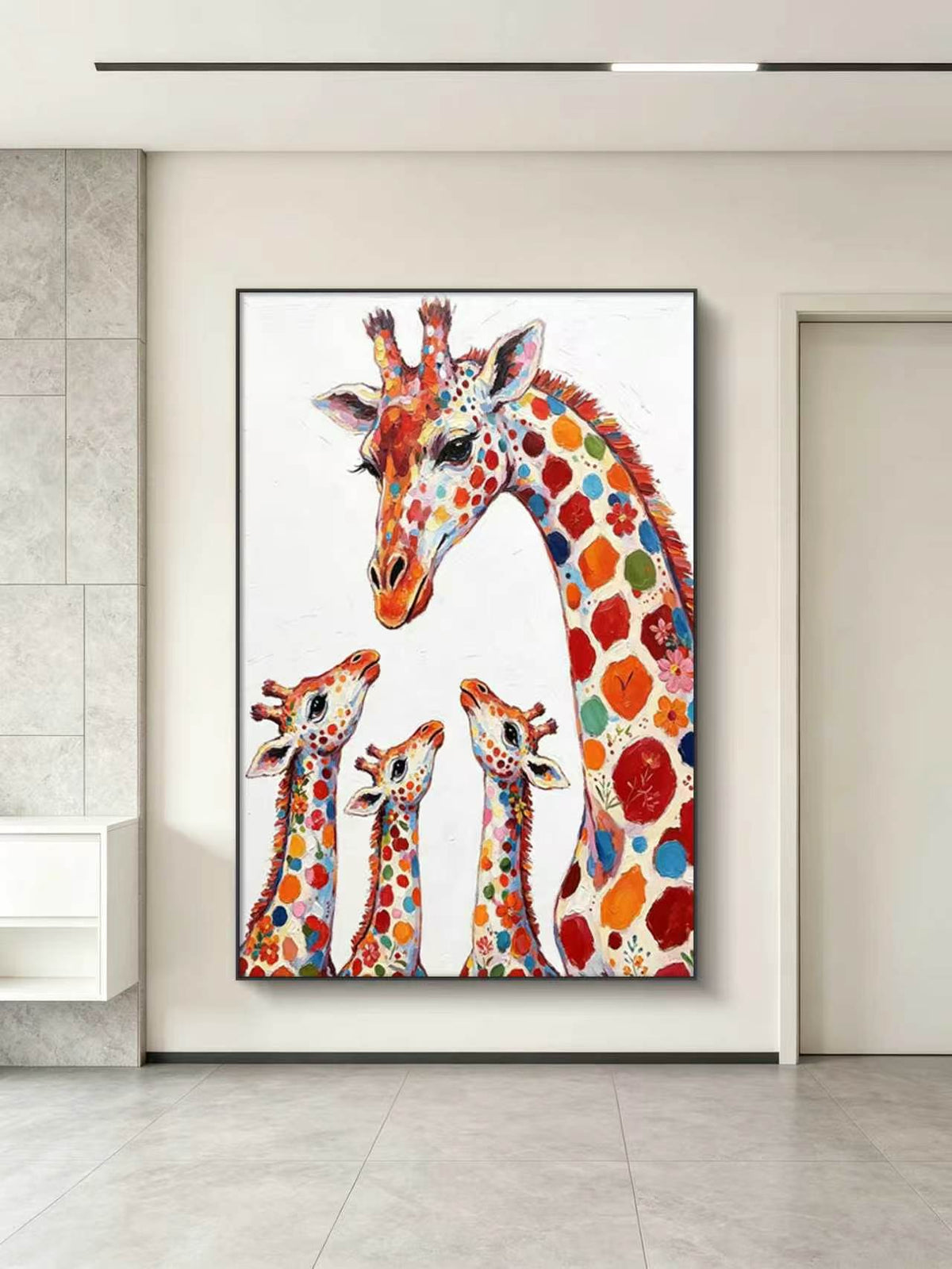 Giraffe Harmony Oil Painting