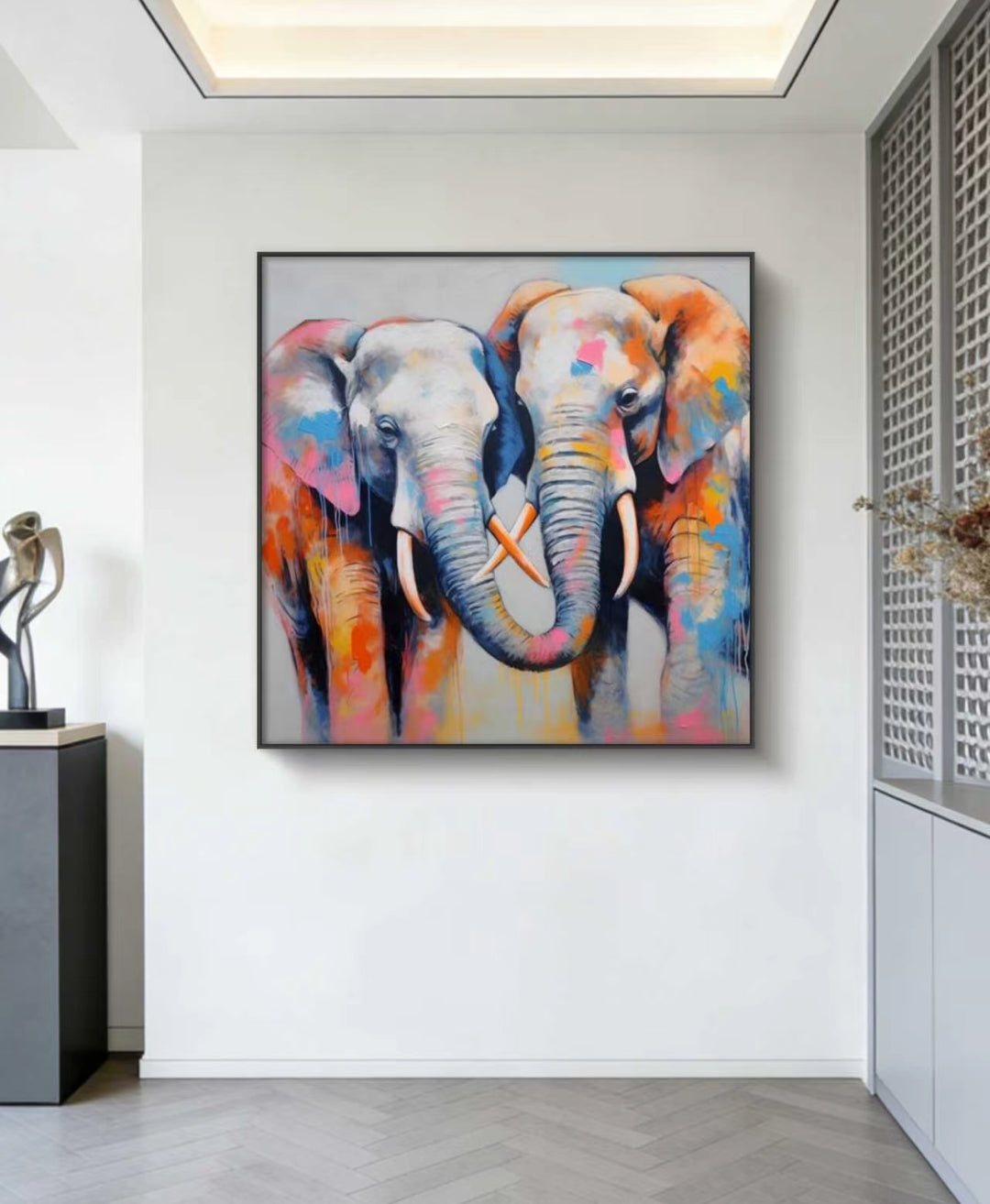 Viva Elephants Oil Painting