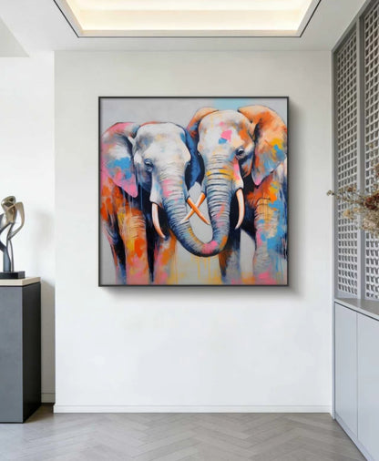 Viva Elephants Oil Painting