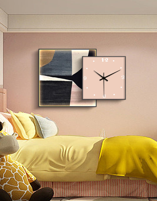 LoveY Abstract Oil Painting + Clock