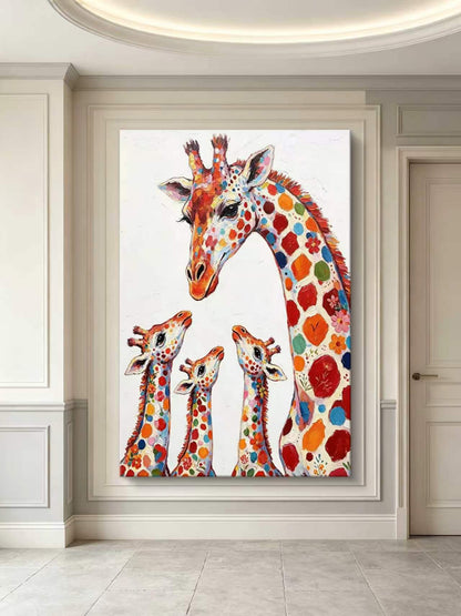 Giraffe Harmony Oil Painting
