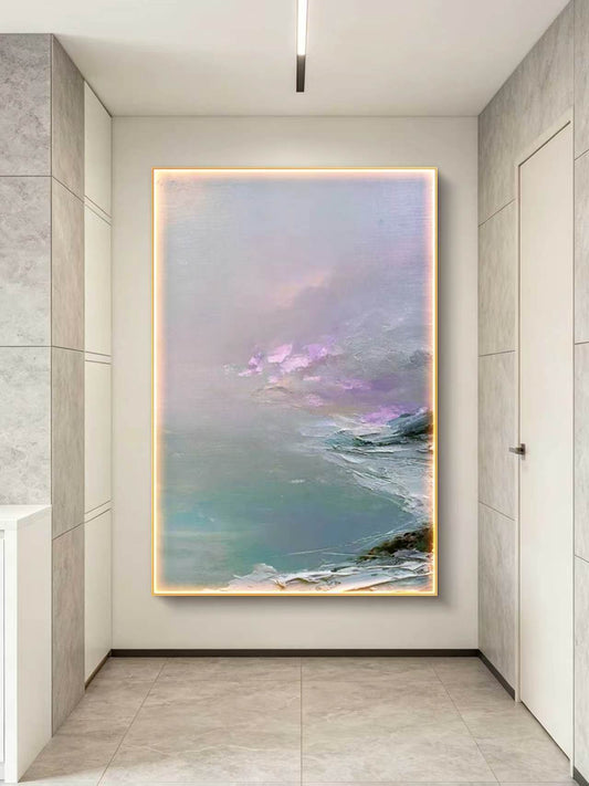 Lavender Tide Abstract Oil Painting