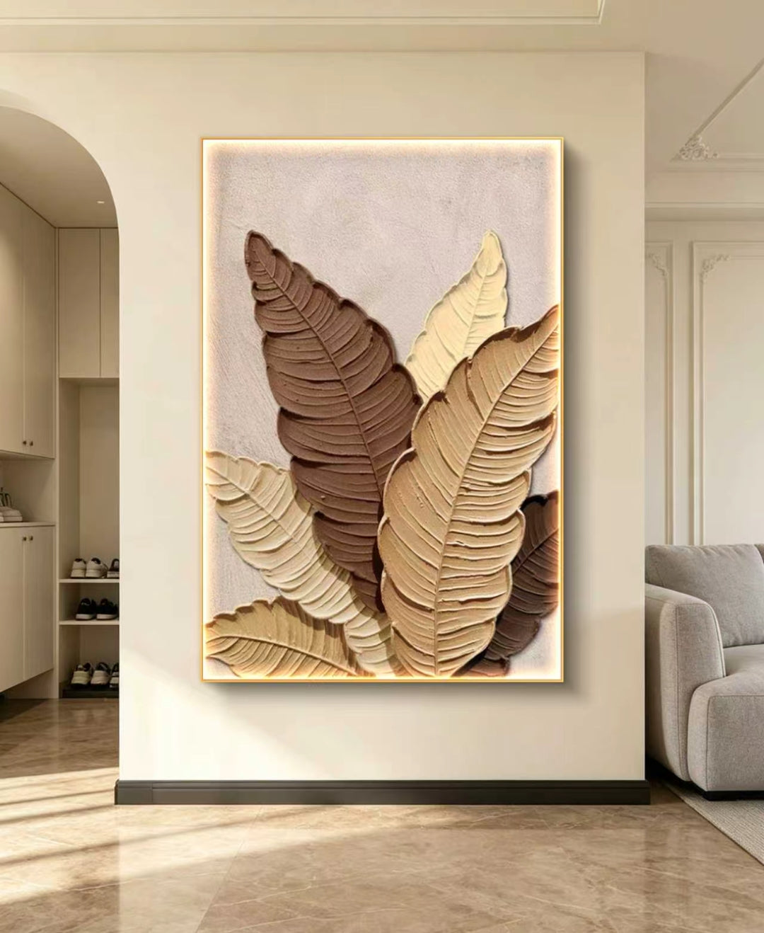 Earthy Leaves Oil Painting