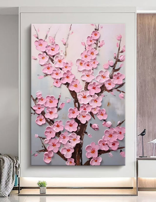 Onlookers Art | PLUM BLOSSOM OIL PAINTING 60 X 80CM BLACK