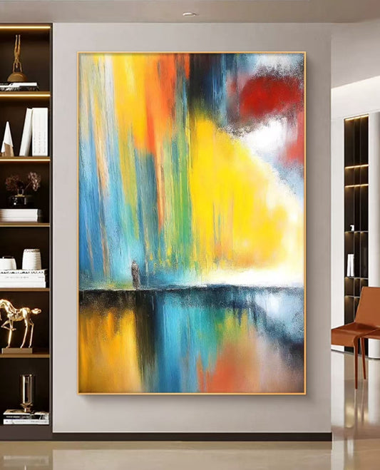 Chromatic Reflections Abstract Oil Painting