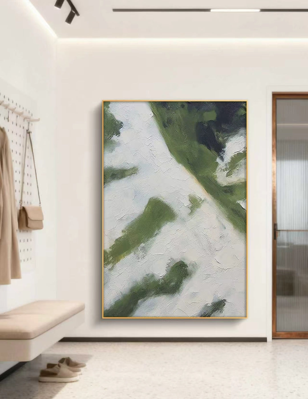 Mint Whipped Abstract Oil Painting