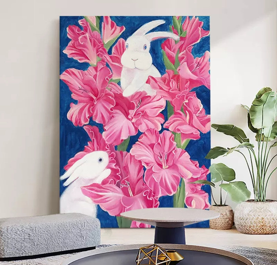 blooming-bunny-oil-painting