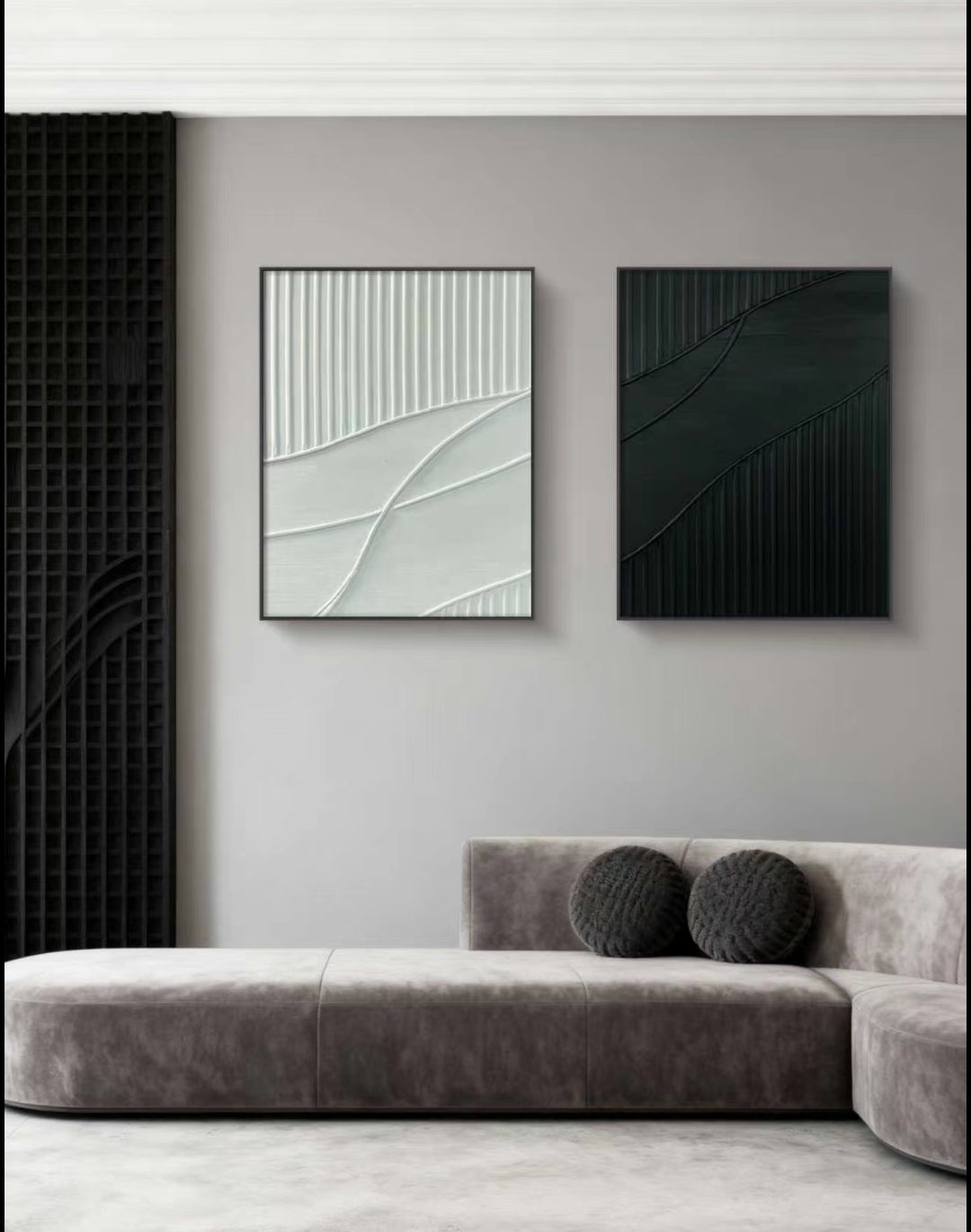 Greenwhite Abstract Oil Painting