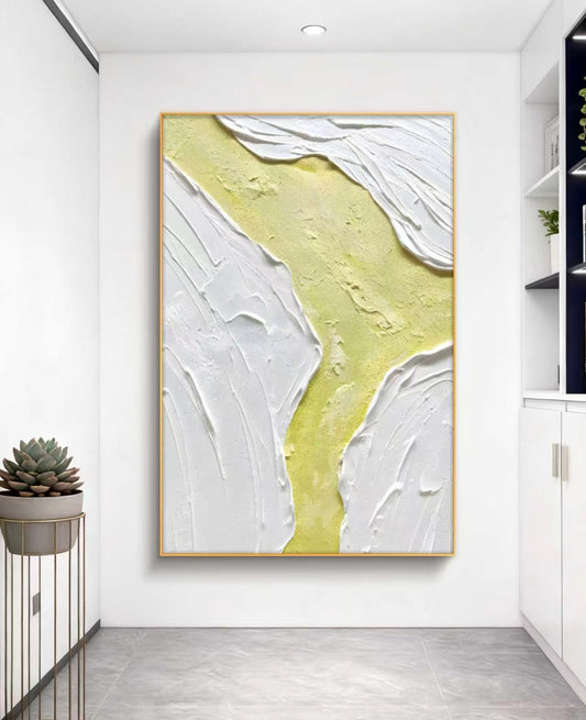 Ice Lemon Abstract Oil Painting