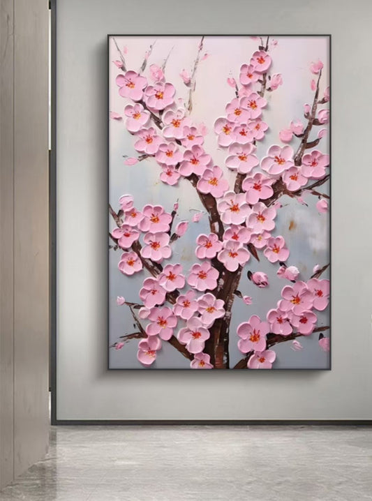 Onlookers Art | PLUM BLOSSOM OIL PAINTING 60 X 80CM GOLD