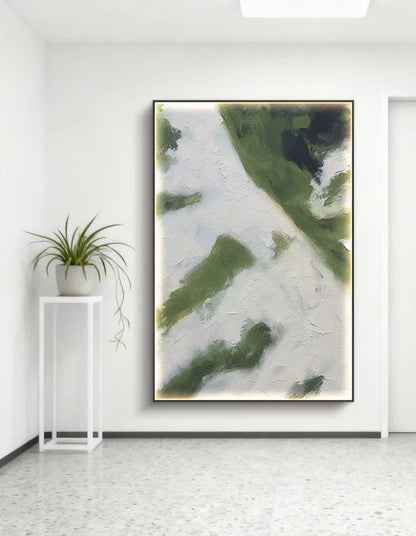 Mint Whipped Abstract Oil Painting