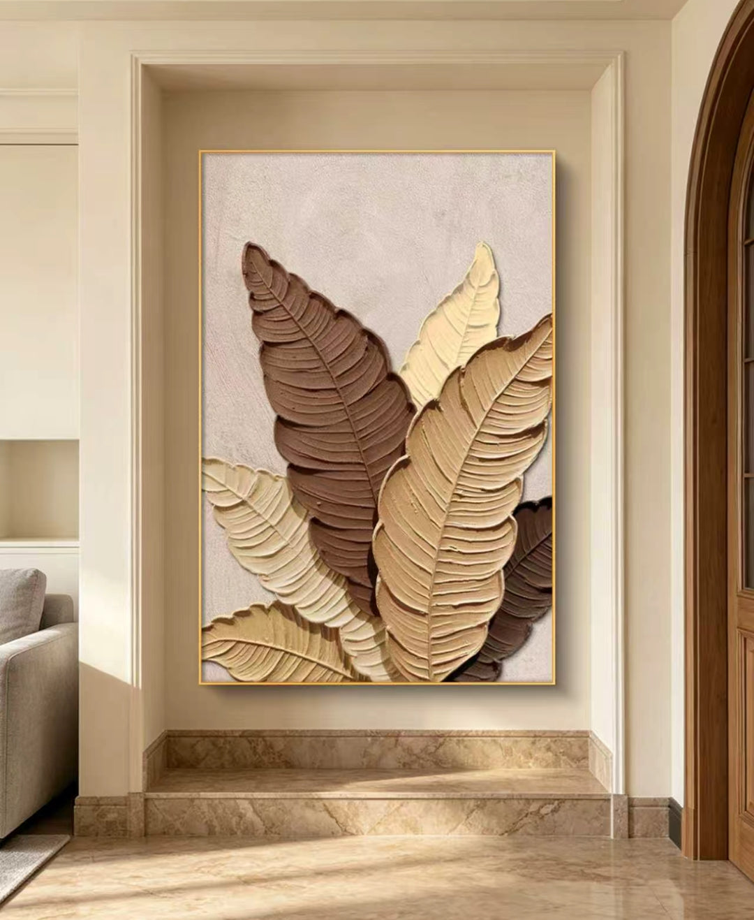 Earthy Leaves Oil Painting