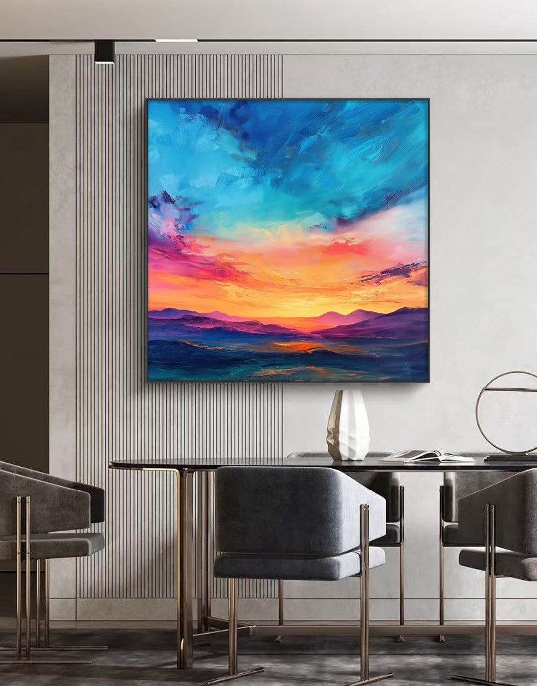 Onlookers Art | Oil Painting | Luminous Horizon Abstract Oil Painting
