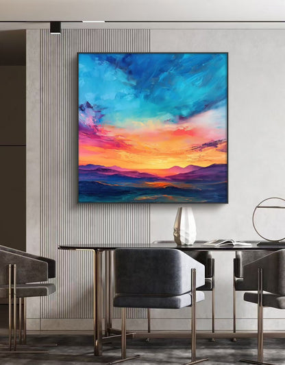 Onlookers Art | Oil Painting | Luminous Horizon Abstract Oil Painting