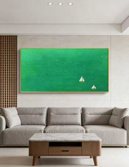 Green Horizon Oil Painting