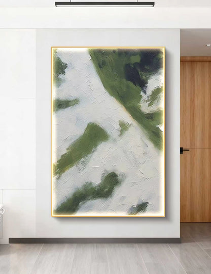 Mint Whipped Abstract Oil Painting