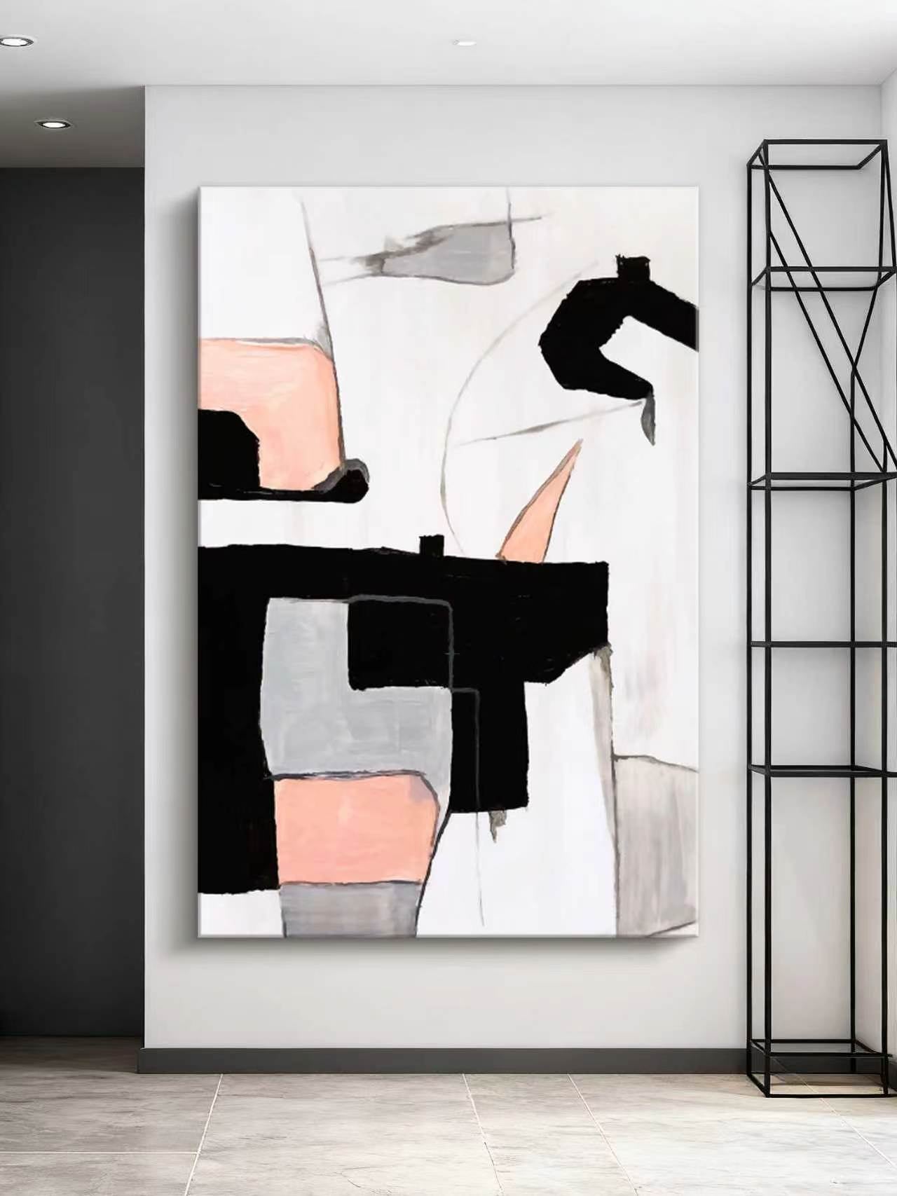 Pretty Pink Abstract Oil Painting