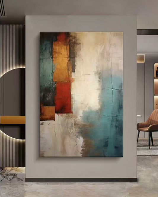Architectonic Glow Abstract Oil Painting