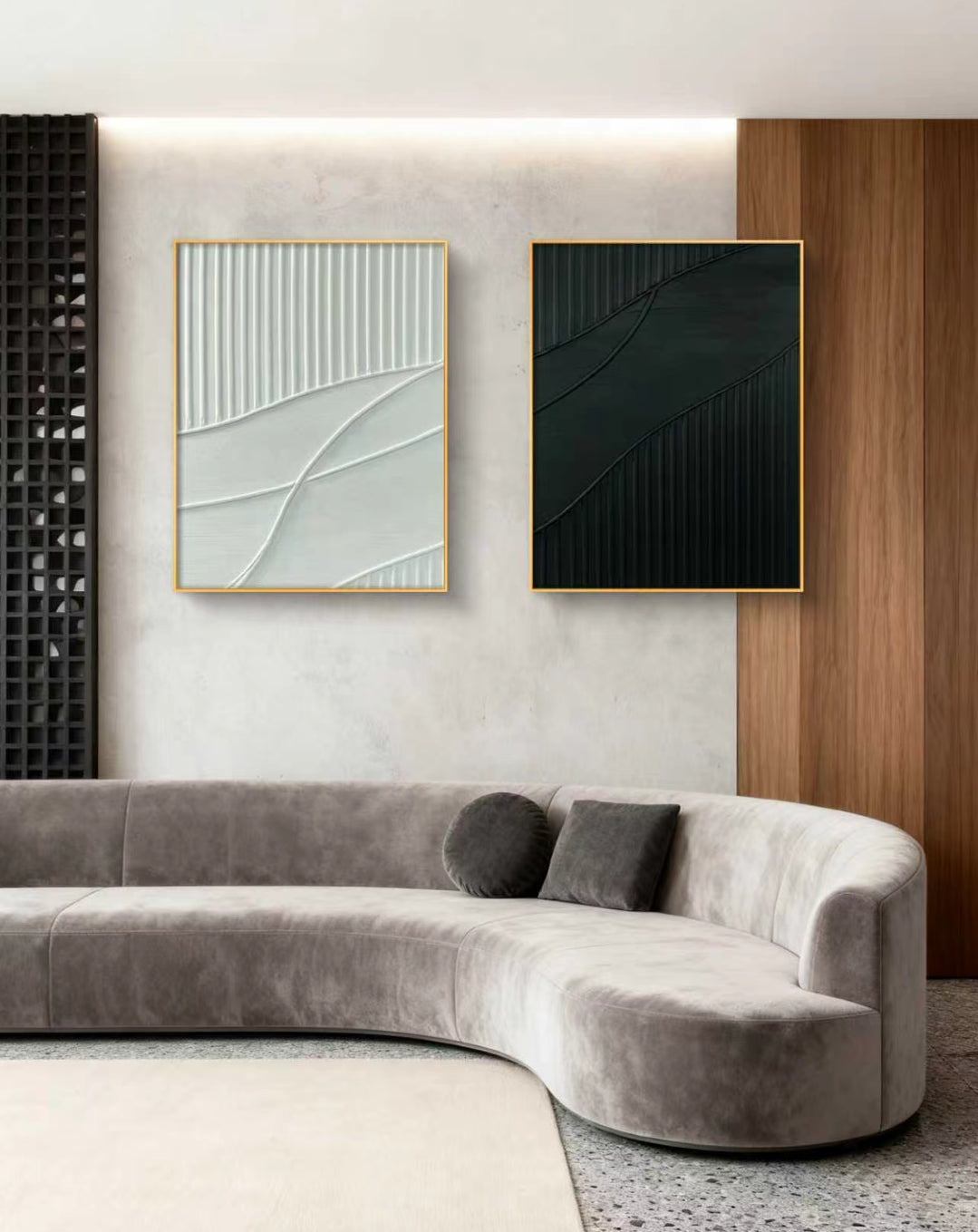 Greenwhite Abstract Oil Painting