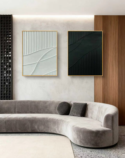Greenwhite Abstract Oil Painting