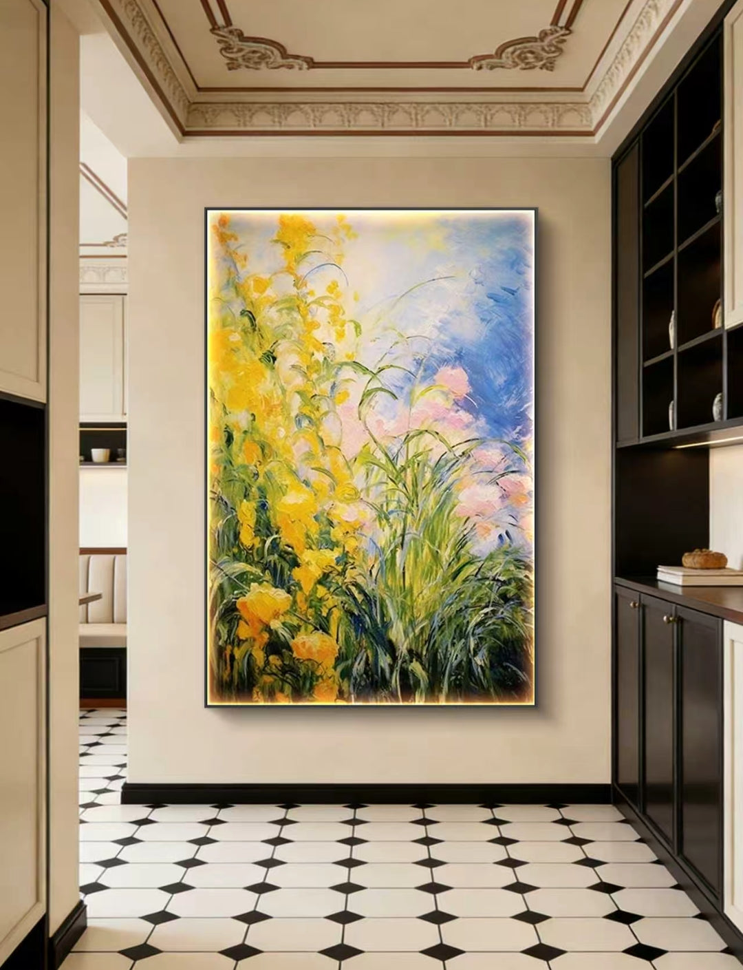 Golden Blooms Under Blue Skies Oil Painting