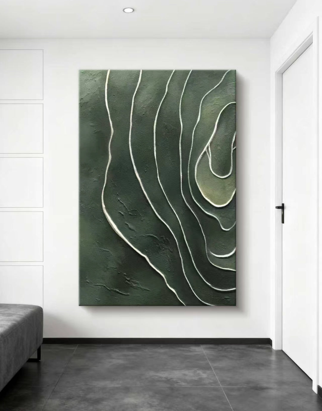 Green Echoes Abstract Oil Painting