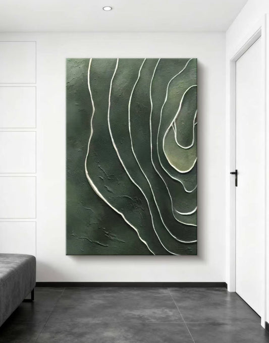 Green Echoes Abstract Oil Painting