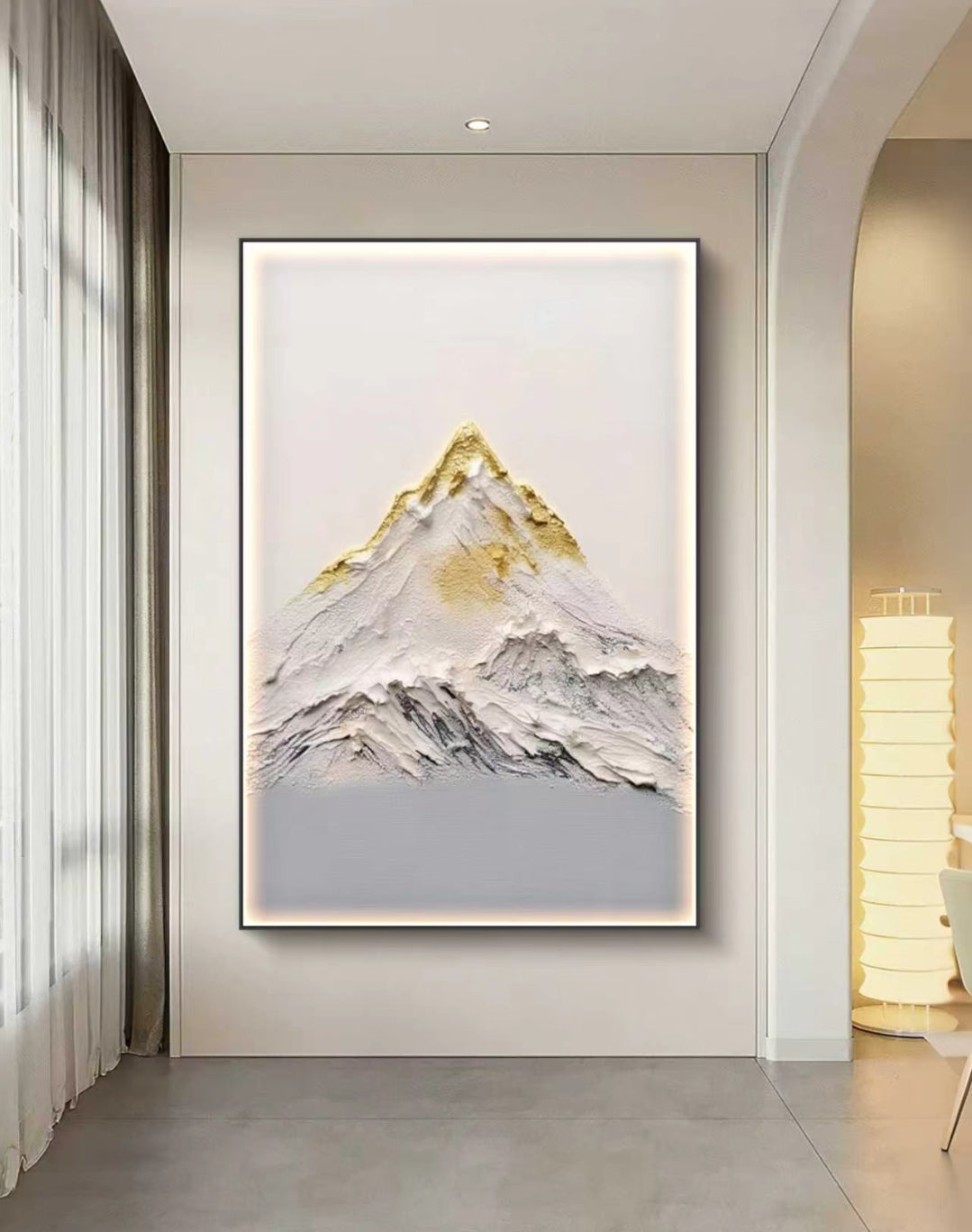Gold Peak Mountain Oil Painting