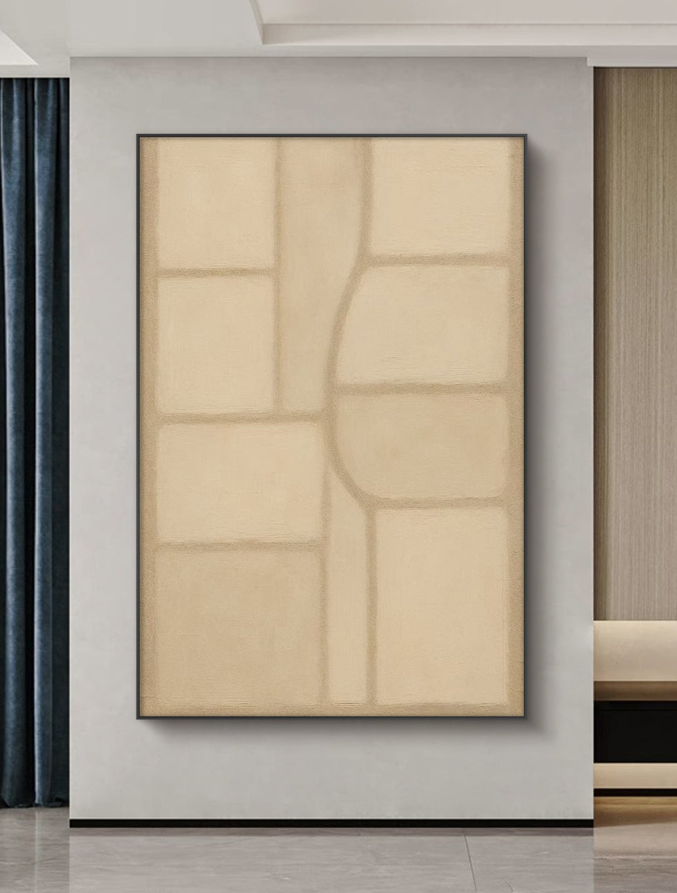 Onlookers Art | Oil Painting | Neutral Flow Abstract Oil Painting